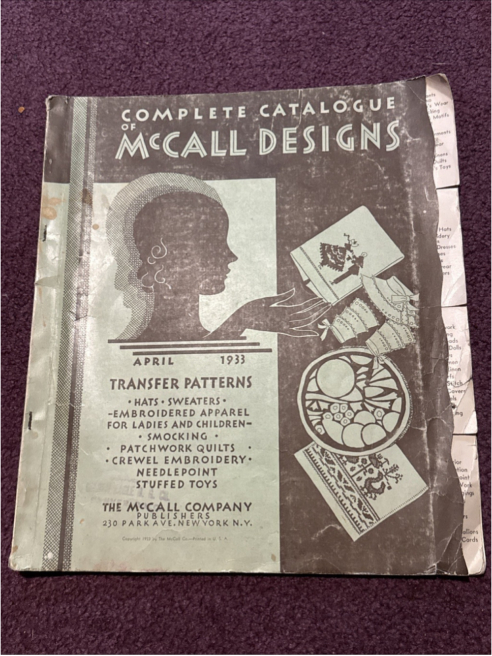 Antique Complete Catalogue Of McCall Designs 1933 pattern #2 TD11T